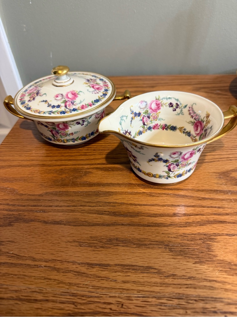 Rosenthal Ivory Linnie Lee Sugar & Creamer Set Floral Vintage Discontinued Rare